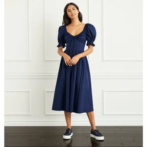 Hill House The Ophelia Dress in Navy Poplin